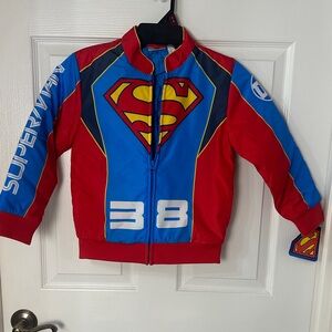 DC Comics Superman Kids Jacket With Pockets, Red, Blue, and Yellow